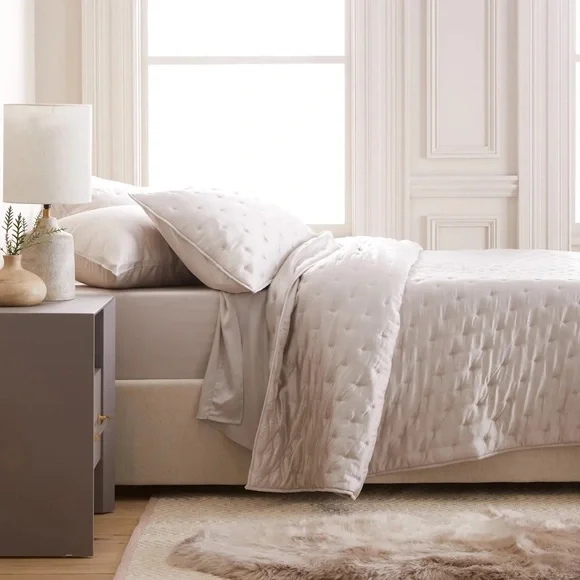 NWT QUINCE Bamboo Dream Quilt Full/Queen Sand 6419 - Picture 4 of 10